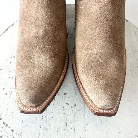 Lane EMMA JANE Womens Cowboy Boots 7.5 Latte Suede Western Cowgirl Mid Calf Tall - Picture 6 of 11